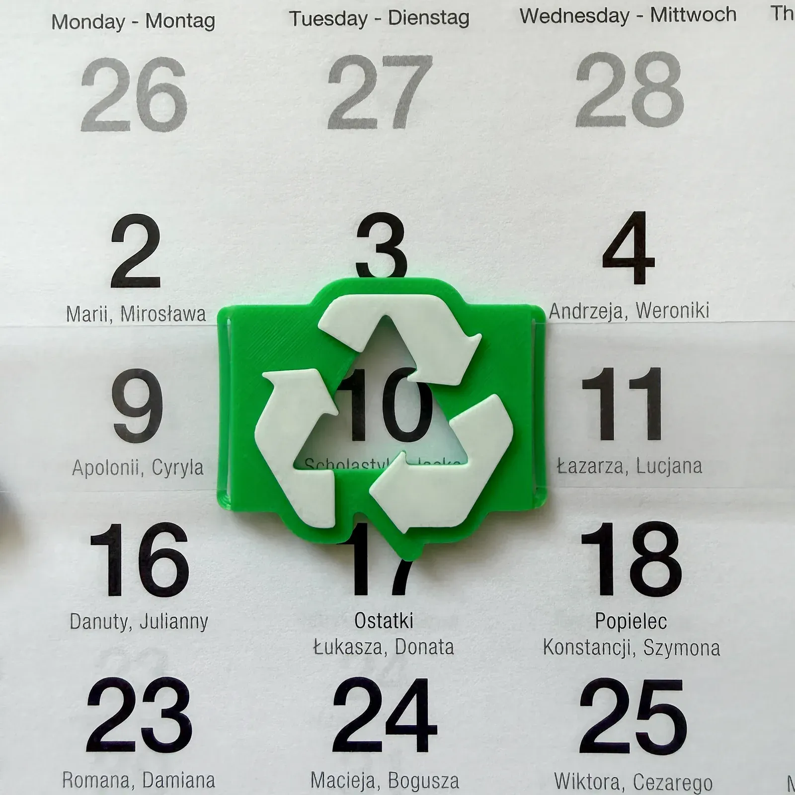 Calendar date markers